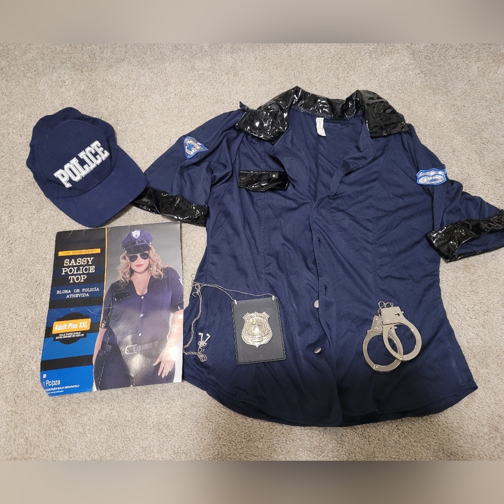 Sassy Police Top in Navy Blue